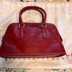 Coach bag-red leather EUC-satchel/crossbody